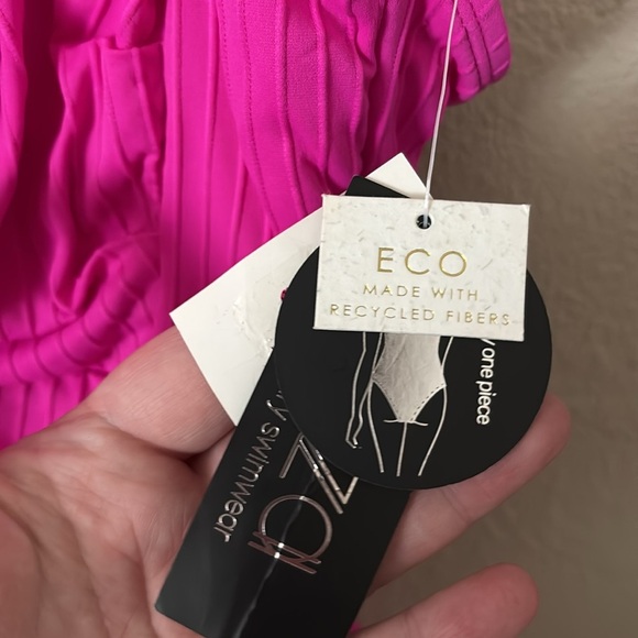 Plus Size Women’s Ibiza One Piece Swimsuit, Pink, 3X - Picture 4 of 9